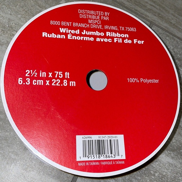 Celebrate it Tan And Red Buffalo Check Christmas Wired Ribbon - Picture 3 of 10